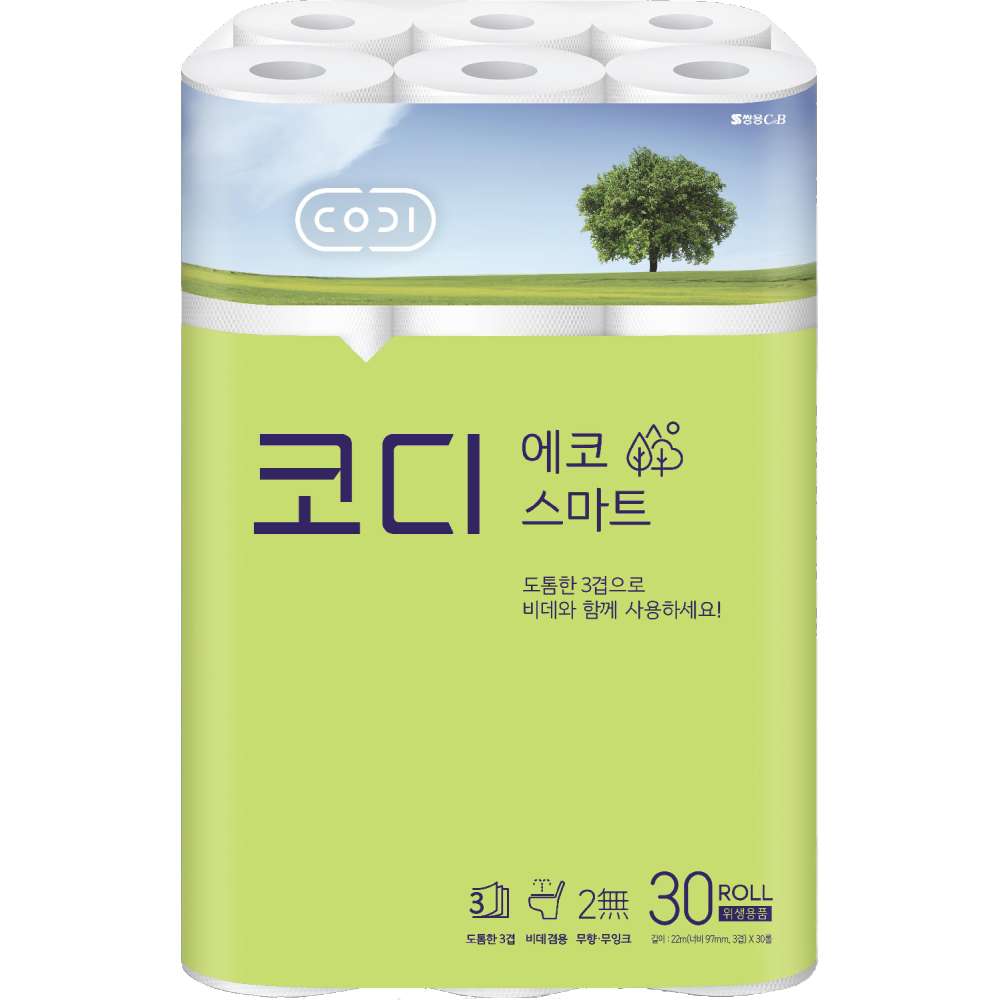 코디)에코스마트3겹데코22*30롤